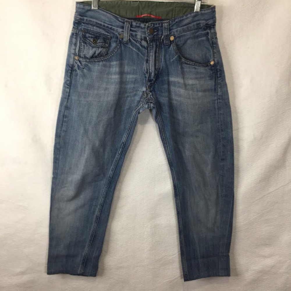 RARE Tex Rag Restyle Recycle Jeans Capri Distress - Picture 3 of 12